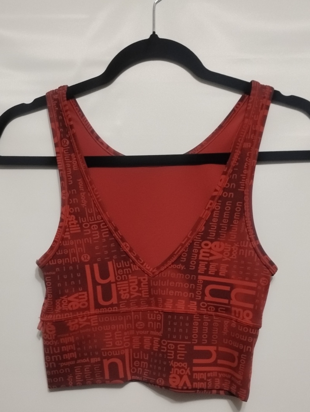 lululemon athletica Pivot Everlux Motif Ombre Red Logo-Print V-Neck Sports‎ Tank
